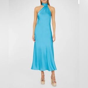 Milly Aqua Halter Dress